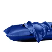 3pc Royal Comfort Satin Fitted Sheet Set w/2x Pillowcase Navy Blue
