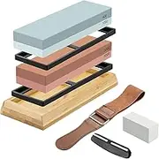 400/1000 3000/80000 Grit White Corundum -Sided Whetstone with Leather Strop White Stone Correction an Multicolor220 One Size