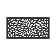 Floral Decorative Screen Panel Charcoal Polymer Wall Decor Privacy 4 ft x 2 ft