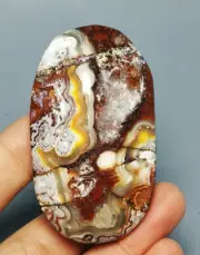 Natural Beautiful Mexican Crazy Lace Agate Geode Crystal Healing Sphere Palm
