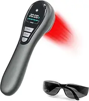 Ustomp Red Light Device for Body, Near Infrared Light Wand for Joint Muscle Reliefwith LED Display (14 x 650nm+3 x 808nm)-Iron Grey
