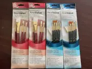 Princeton Artist Brush Lot Synthetic Gold + White Taklon Real Value 20pc NEW