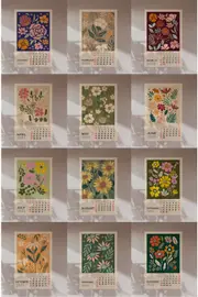 [Namly Design] Poster - Floral Calendar 2025 / Set of 12