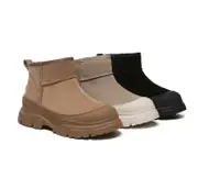 EVERAU® UGG Boots Sheepskin Wool Ankle Chunky Platform Mouni - Chestnut / AU Ladies 9 / AU Men 7 / EU 40