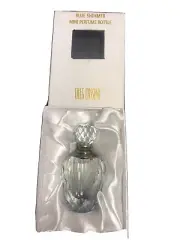 Oleg Cassini Blue Shimmer Cut Crystal Mini Perfume Bottle Faceted Signed 3.5"