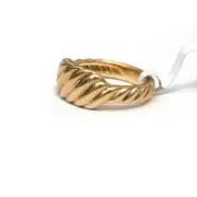 NWT DAVID YURMAN Ladies 8.5mm Sculpted Cable Contour Ring in 18K Gold Size 7.25