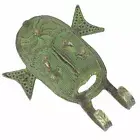 New Rare Coat Hooks Wall Antique Coat Rack Brass Wall Hooks Tribal Face 4 Pack