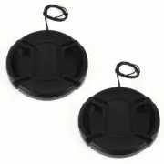2 Pcs Digital Cameras 58mm Snap in Style Lens Cap w String Holder Keeper Strap