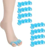 8Pcs Toe Separators for Pedicure, Overlapping Toe Spacers for Women Men, Plantar Fasciitis Yoga Toes Stretcher, Bunion Corrector for Walking Running Yoga Practice(Blue)