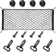 Car Rear Cargo Net, Heavy Duty Cargo Net Stretchable, Adjustable Elastic Storage Organizer Net, Trunk Cargo Storage Net with Hooks, Universal Fit for Car, Vehicle, SUV (35.4"x15.8")