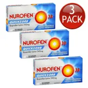 3 x Nurofen Ibuprofen Quickzorb Muscle Pain Headache Migraine Relief 24 Caplets