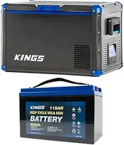 KINGS 60L Stayzcool Portable Fridge Freezer + 115AH AGM Deep Cycle Battery 4WD