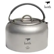 Keith Ti3901 1.0L Titanium Kettle Camping Picnic Cookware Coffee Tea Water
