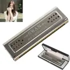 Professional Swan 24 Holes Key of C&G Double-side Tremolo Harmonica Musical