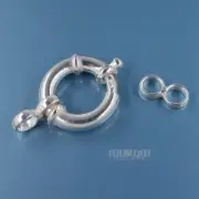 Large Solid Sterling Silver Round Ring Bolt Clasp Connector 14mm #33202