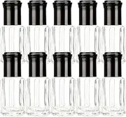 Labymos 10pcs Glass Empty Bottles with Droppers for Perfume Makeup Cosmetic Liquid Containers Refillable Portable Holder 6ml Perfume Dispenser