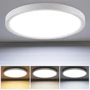 3CCT LED Flush Mount Ceiling Light, 11.8 inch Φ300mm Ultra-Thin 24W LED Ceiling Light Fixture, 3000K-6500K Selectable, LED Ceiling Lights for Bedroom, Kitchen, Closet and Hallway