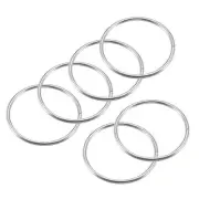 50mm(1.97") OD Metal O Ring Non-Welded Craft Hoops for DIY Silver Tone 12pcs