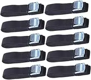 HAWILLOSCH 10Pcs Luggage Straps for Car Roof Rack Thick Nylon Quick Release Lashing Straps with Steel Buckle for Cargo Tie Down Black