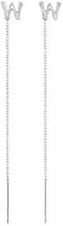 [ViLLex] 26 Letter Shiny Alphabet Earrings, Tassel Chain Dangle Earrings for Women Girls Alphabet Pull Earrings (1 Pair)