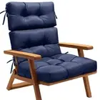 High Back Chair Cushion, Indoor Outdoor Memory Foam Chair Cushion with Ties f...