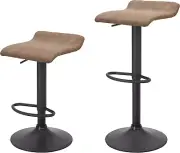 Set of 2 Adjustable Bar Stools, Swivel Barstools for Kitchen Counter Height Chai