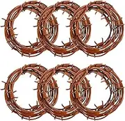 49 Foot Fake Rusted Barbed Wire Decoration 6 Pcs Halloween Plastic Barb Wire Decoration Prop Rust Red Western Decor Rusty Western Party Decorations Cowboy Decor for Cowboy Western Party Decor