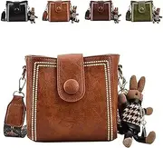 [Generic] Bootara Bucket Bag, Vintage Fashion Bag, Vintage Crossbody Bag, Adjustable Wider Shoulder Strap with Rabbit Pendant