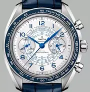 Omega Speedmaster Silver Chronoscope Alligator Strap 43mm 329.33.43.51.02.001