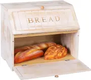 HOMEKOKO Vintage Double Layer Large Bread Box for Kitchen Counter, White