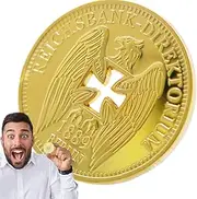 Commemorative Coin,Reichsbank-Direktorium Souvenir Coin - Hollow Gold-Plated for Collection Display Home Decor for Desks Bedside Tables