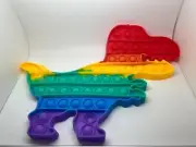 #5 New Dinosaur Rainbow Big Pop Fidget Toy Push Bubble Sensory Stress