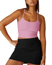 Beyond Yoga Spacedye Slim Racerback Cropped Tank in Pink Haze