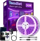 30M Black Light Strip, Bluetooth Purple LED Strips Lights with RF Remote Control
