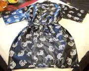 Carlton Blues AFL Mens Navy Blue Satin Kimono Dressing Gown Robe One Size New