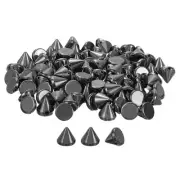 100Pcs Acrylic Spike Cone Studs, 8x8mm Flat Back Sew on Punk Beads (Black)