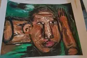 CUBAN MASTER EDUARDO ROCA CHOCO MIXED MEDIA ART COLOGRAPHY HAND SIGNED UNIQUE