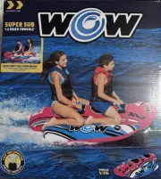 WOW Super Sub 1-2 Rider Towable New In Box EZ tow connector 70”x38”x15 inflated