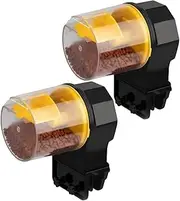 2Pcs Automatic Fish Feeder Timer, Intelligent Vacation Timer Fish Feeder for Turtle Goldfish, Silent Design, Timed and Quantified, Keeps Food Dry Fish Food Dispenser, Suitable for Various Feeds