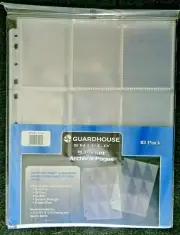 1 Pack of 10- 9 pocket Vinyl Note Book Pages. For Sports Cards