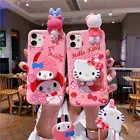 For Samsung S25 S24 S23 S22 S21 S20 Note20 Cute Hello Kitty 3D Phone Holder Case