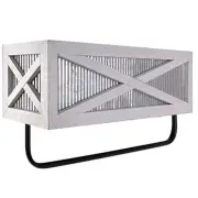 Farmhouse Rustic Towel Rack Shelf Holder - Wood Towel Rack Basket Storage - F...