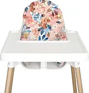Nibble and Rest Highchair Cushion Cover, Compatible with IKEA Antilop Highchair, Stain-Proof, and Wipeable (Cushion NOT Included) (Pink Posies)