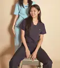 Comfiest + softest material medical scrubs Top- Navy Blue