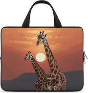 Laptop Case Sleeve Shockproof Computer Carrying Bag Giraffe at Sunset Laptop Bag Tote Lightweight Notebook Case Cover Traveling Briefcase Handle Bags for Travel Business 17inch, Giraffe at Sunset