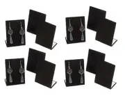 -Pack Pendant Chain Necklace Display Stand 3.5" Tall Leaning 12 Black Velvet