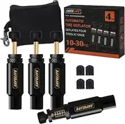 SAFELIFE Automatic Tire Deflator, 10-30 PSI/0.7-2 BAR Adjustable Auto-Stop Tire Deflator Kit, Screw-on Tyre Air Down Tool for Offroad 4x4 (Set of 4)