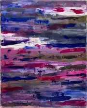 abstract acrylic painting on canvas sky sunset pink purple metallic grey cold