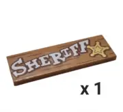 1x - LEGO Printed Tile Sheriff 2x6 Nougat From Set 43212 Lego Toy Story