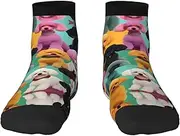 [YANYU] Poodles Dogs Print Workout Everyday Socks For Men And Women All Seasons Comfortable Adult Socks